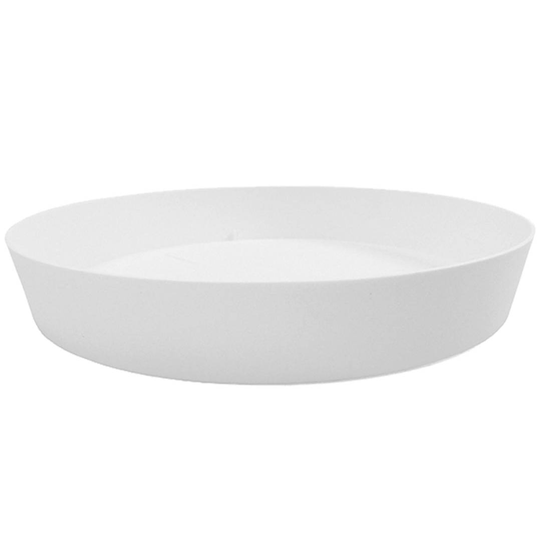 White polypropylene saucer for pot with a diameter of 17 cm