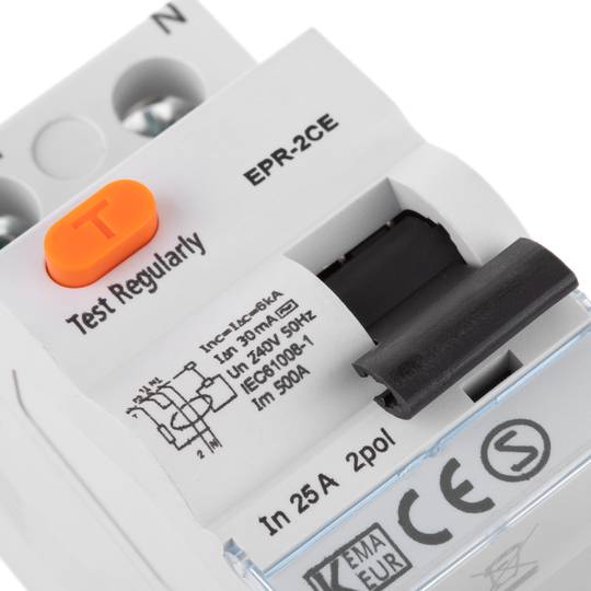Residual current circuit breaker RCD 2P 25A 6kA