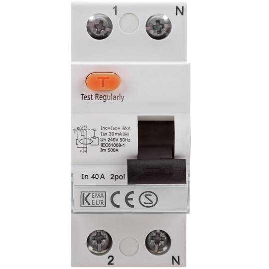 Interruptor diferencial 2P 40A 6kA
