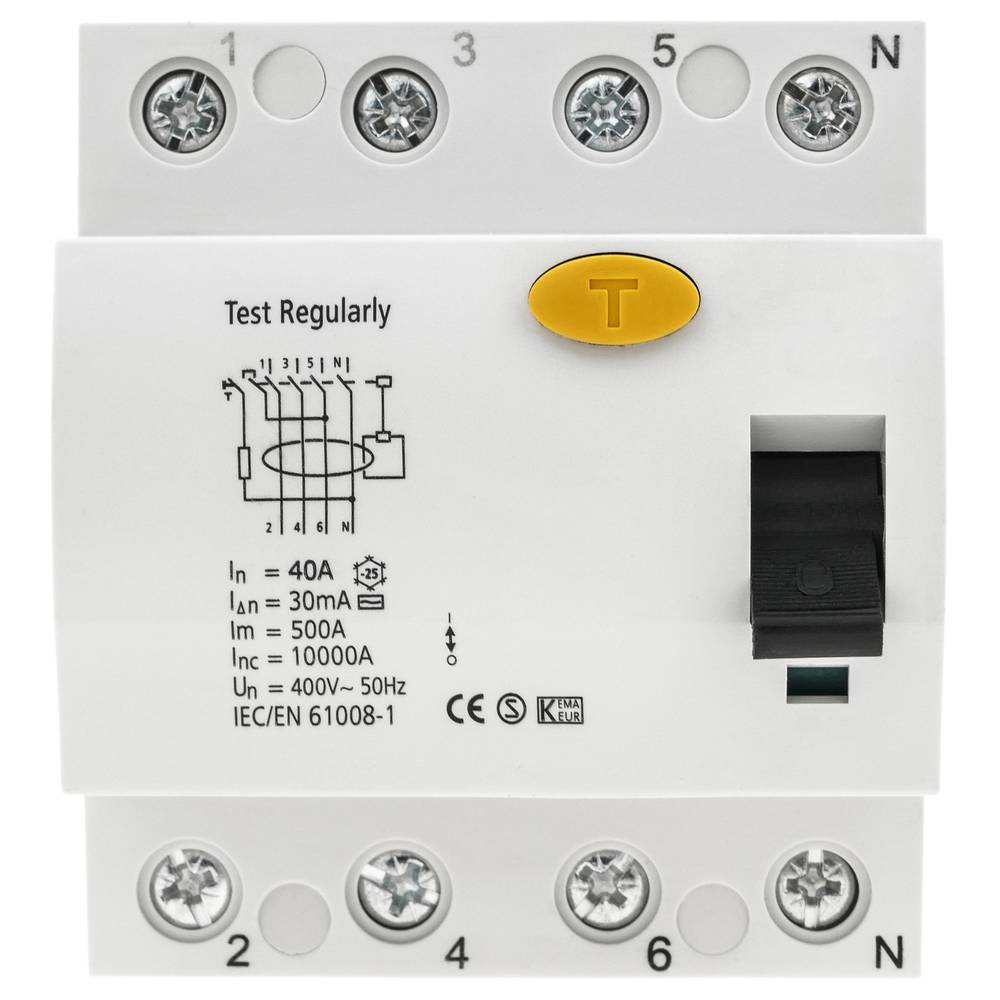 Interruptor diferencial 4P 40A 6kA
