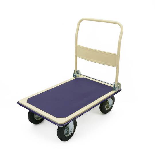 Carrinho de aço com pneus e 350 kg de carga 91x62cm