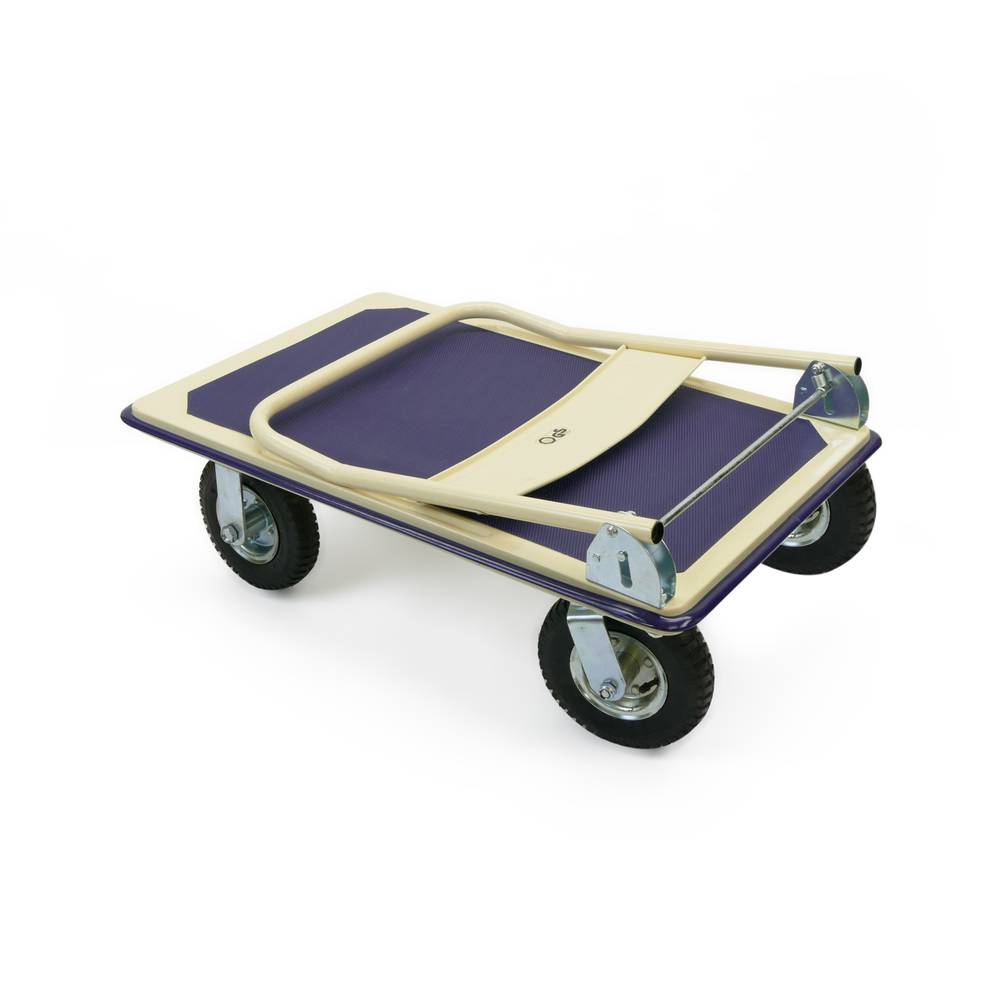 Carrinho de aço com pneus e 350 kg de carga 91x62cm
