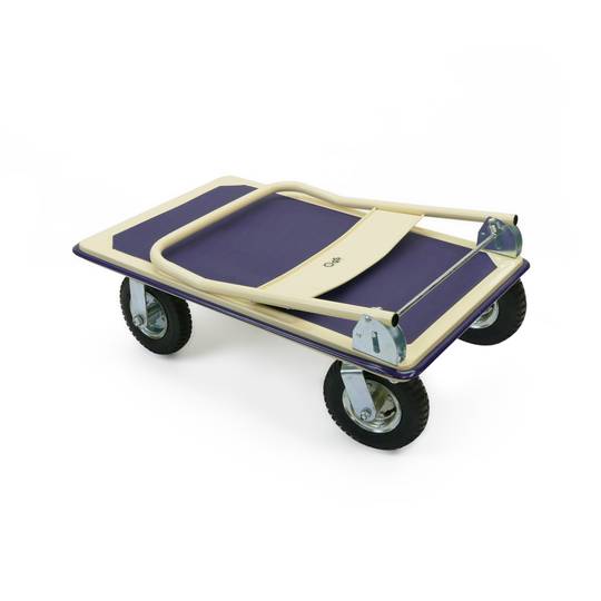 Carrinho de aço com pneus e 350 kg de carga 91x62cm