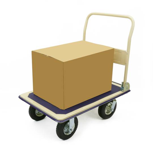 Carrinho de aço com pneus e 350 kg de carga 91x62cm
