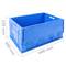 Boîte en plastique EuroBox pliable et empilable. Conteneur en bleu avec couvercle 60x40x32cm 65L