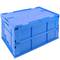 Eurobehälter Kunststoff EuroBox klapp und stapelbarer. Stapelbox blauer mit Deckel 60x40x32cm 5-pack