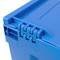 Eurobehälter Kunststoff EuroBox klapp und stapelbarer. Stapelbox blauer mit Deckel 60x40x32cm 5-pack