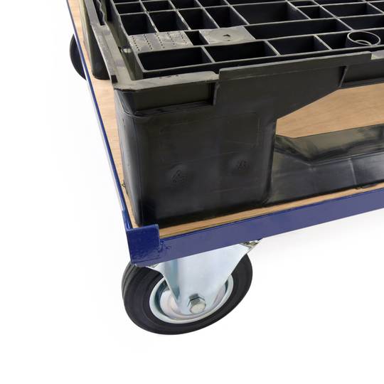 Euro pallet loading and transport platform with wheels with side stops 1210x810x220 mm 500 Kg