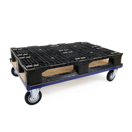 Euro pallet loading and transport platform with wheels with side stops 1210x810x220 mm 500 Kg