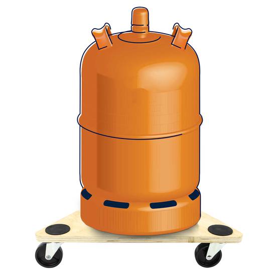 Transportroller Rolluntersetzer Lade und Transport mit Rollen und dreieckig 545 mm