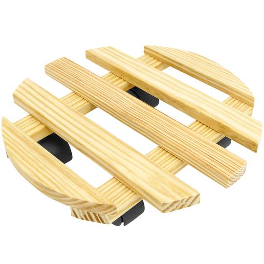 Rond houten platform met wielen 30 cm