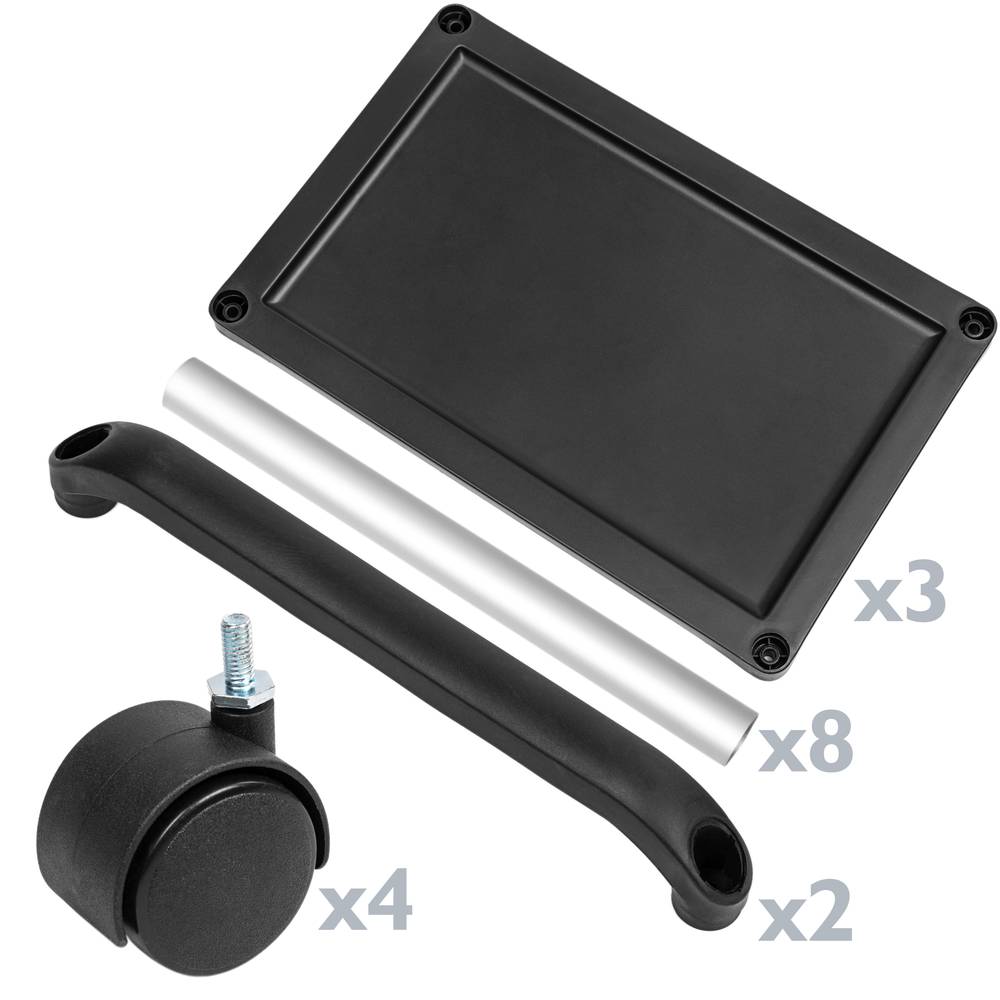 Carrinho de transporte com 3 bandejas 48 x 31 x 71 cm