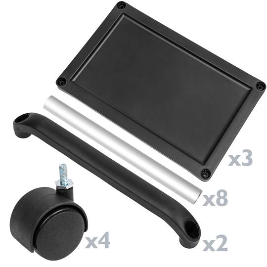 Carrinho de transporte com 3 bandejas 48 x 31 x 71 cm