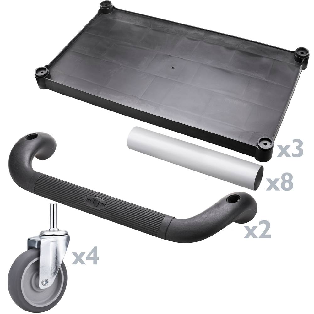 Carro de transporte con 3 bandejas 105 x 50 x 92 cm