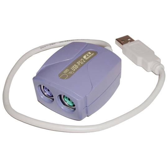 Adaptador USB a PS2 (Teclado/Ratón) para SUN/PC/MAC AM a 2 MiniDIN6