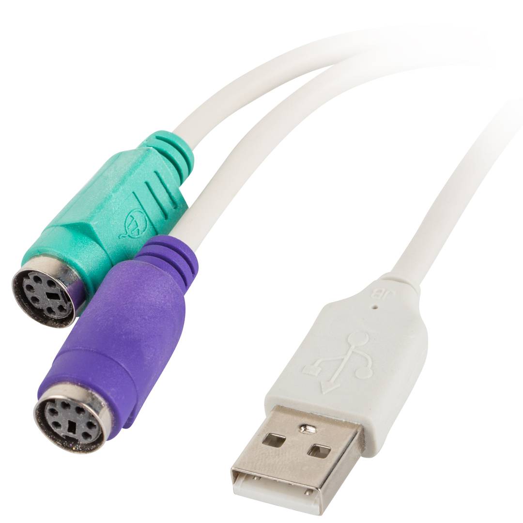 Adaptador USB A macho a 2x PS/2 blanco 10 cm de Lanberg AD-0025-W