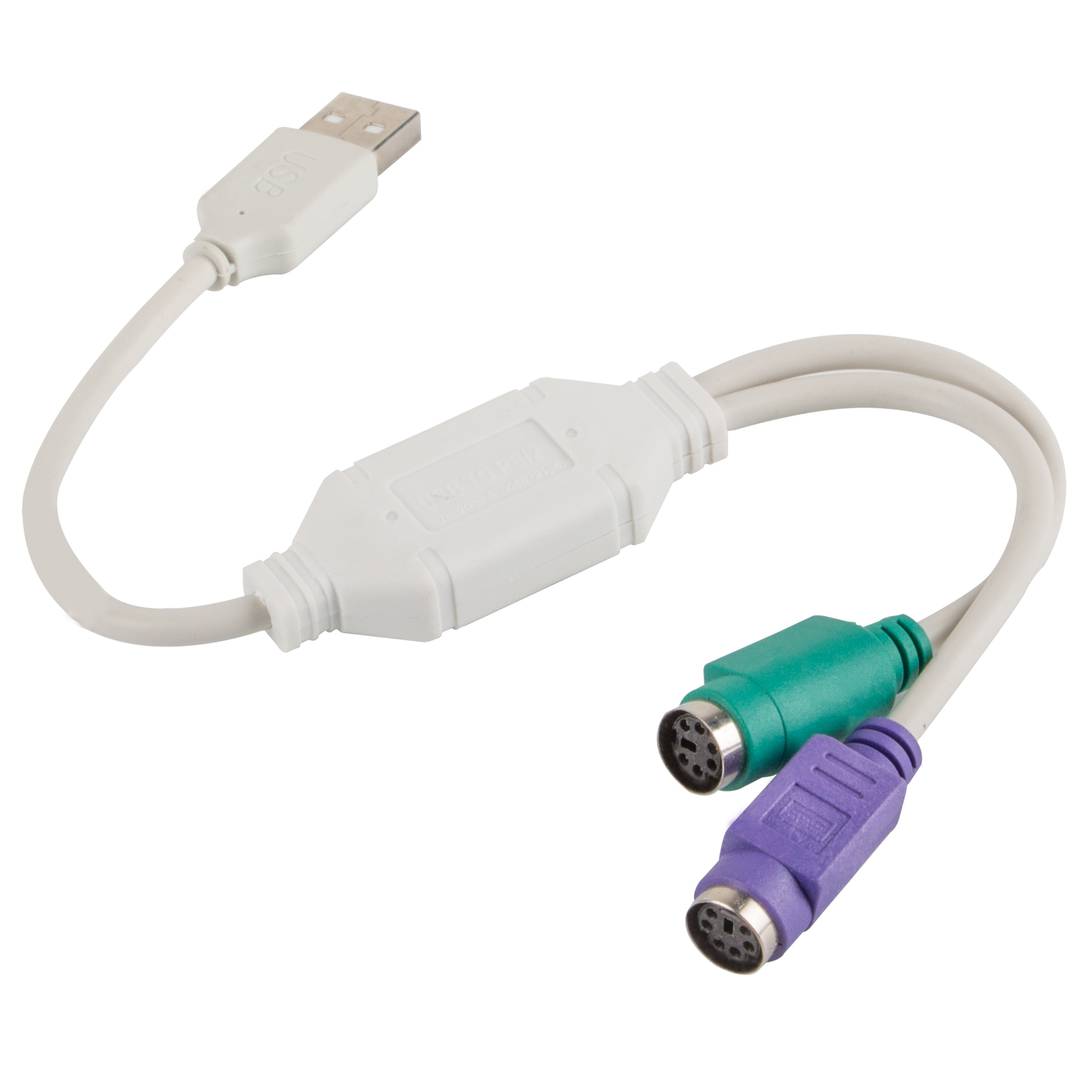 Adaptador USB A macho a 2x PS/2 blanco 10 cm de Lanberg AD-0025-W