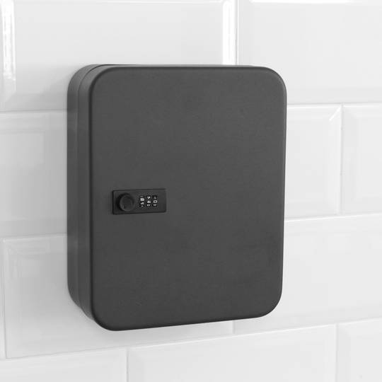 Armario de llaves con 24 ganchos y cerradura con combinación de 3 dígitos