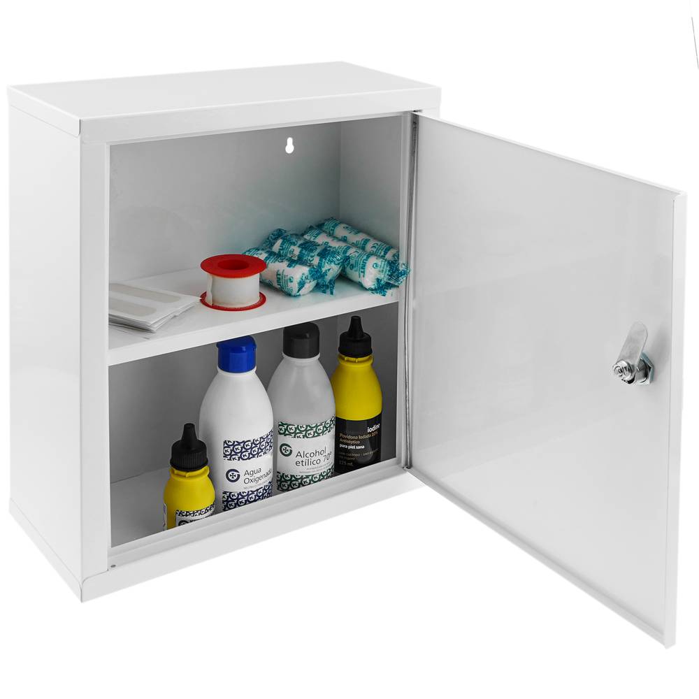 First aid kit. 322 x 140 x 361 mm metal wall cabinet - Cablematic