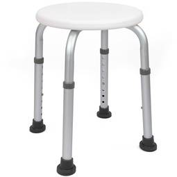 Round shower stool with adjustable height 32cm