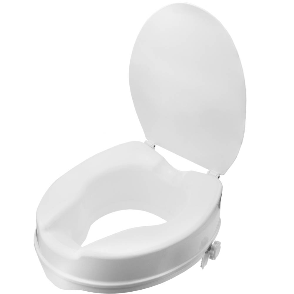 Dunimed Rehausseur de toilettes avec couvercle - 11 cm - Rehausseur