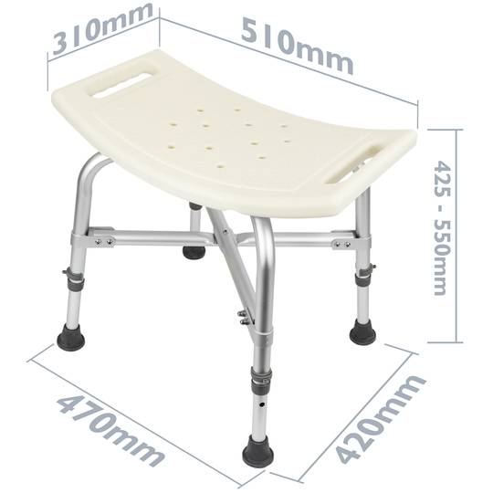 Tabouret de douche ergonomique réglable en hauteur renforcé