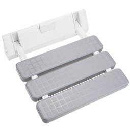 Folding shower seat. Folding chair for the elderly in plastic and aluminum gray 320x328mm