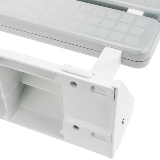 Składane siedzisko prysznicowe. Szare i plastikowe krzesło składane dla osób starszych 320x328mm