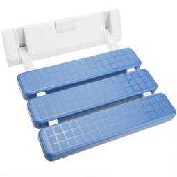 Siège de douche rabattable. Chaise pliant en plastique et aluminium bleu 320x328mm