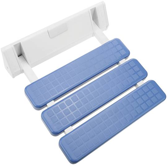 Assento de banho dobrável. Cadeira de chuveiro para idosos em plástico e alumínio azul 320x328mm