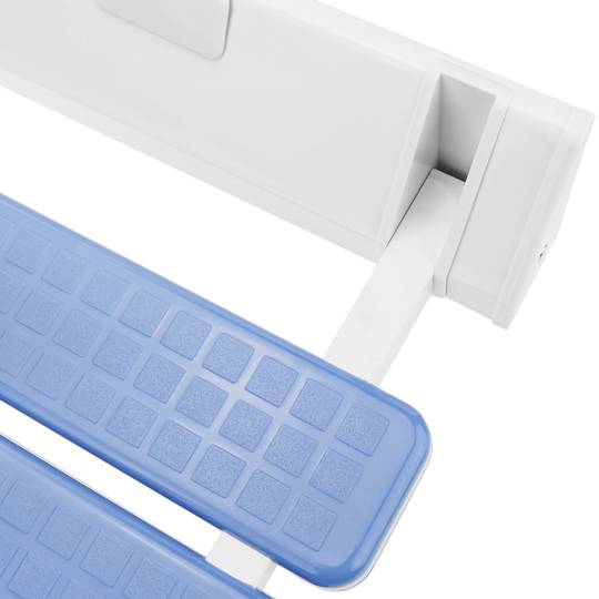 Assento de banho dobrável. Cadeira de chuveiro para idosos em plástico e alumínio azul 320x328mm