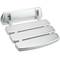 Siège de douche rabattable. Chaise pliant en plastique et aluminium argent 350x348mm