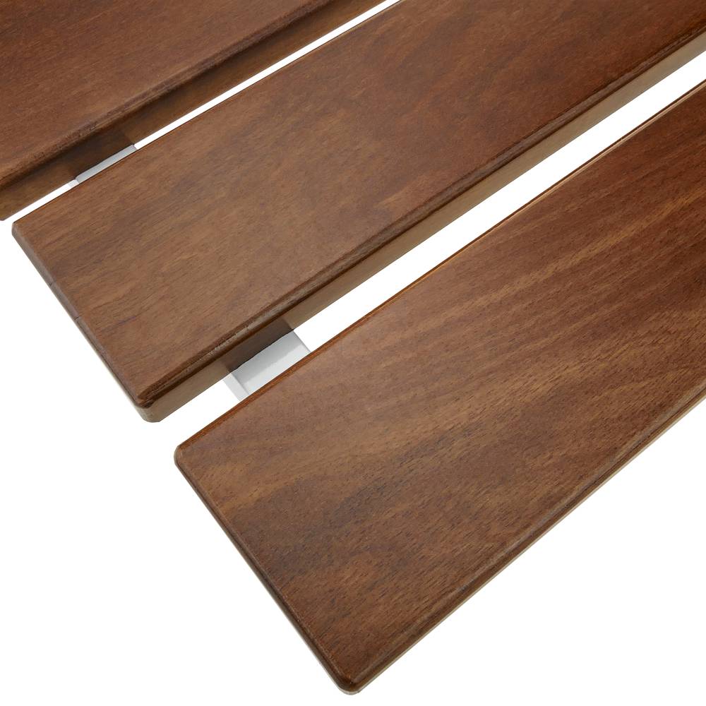 Assento de banho dobrável. Cadeira de chuveiro para idosos em madeira tropical e alumínio 320x328mm
