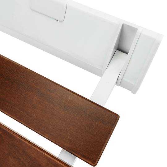 Assento de banho dobrável. Cadeira de chuveiro para idosos em madeira tropical e alumínio 320x328mm