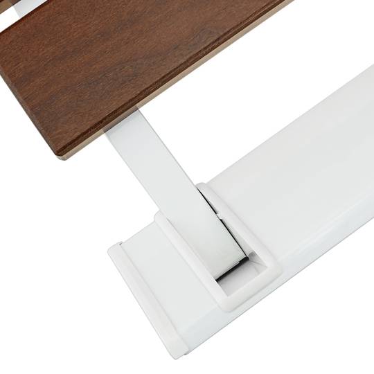 Assento de banho dobrável. Cadeira de chuveiro para idosos em madeira tropical e alumínio 320x328mm
