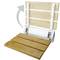 Siège de douche rabattable. Chaise pliant en bois bambou et aluminium 320x328mm