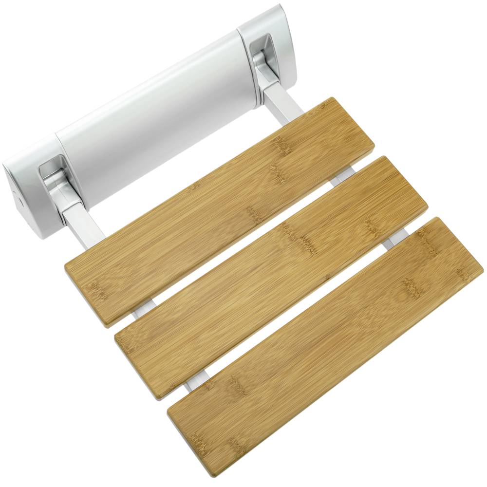 Siège de douche rabattable. Chaise pliant en bois bambou et aluminium 320x328mm