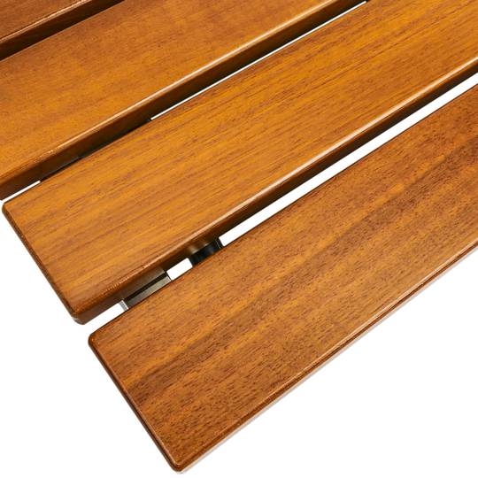 Siège de douche rabattable. Chaise pliant en bois tropical et aluminium 380x338mm