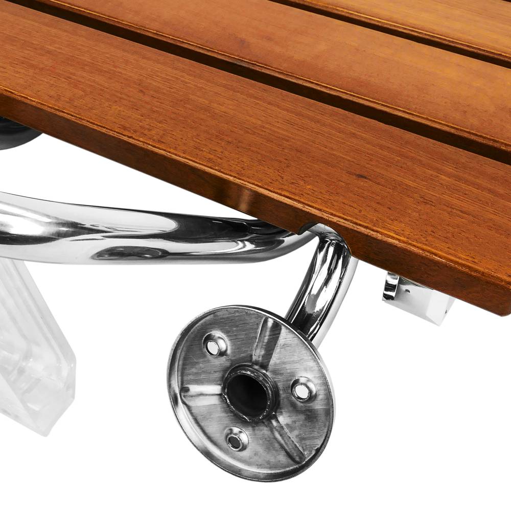 Folding Shower Seat Folding Chair For The Elderly In Tropical Wood And Aluminum 900x338mm Cablematic