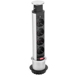 Retractable tower power strip with 4 sockets schuko 16 A 250 V