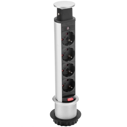Retractable tower power strip with 4 sockets schuko 16 A 250 V