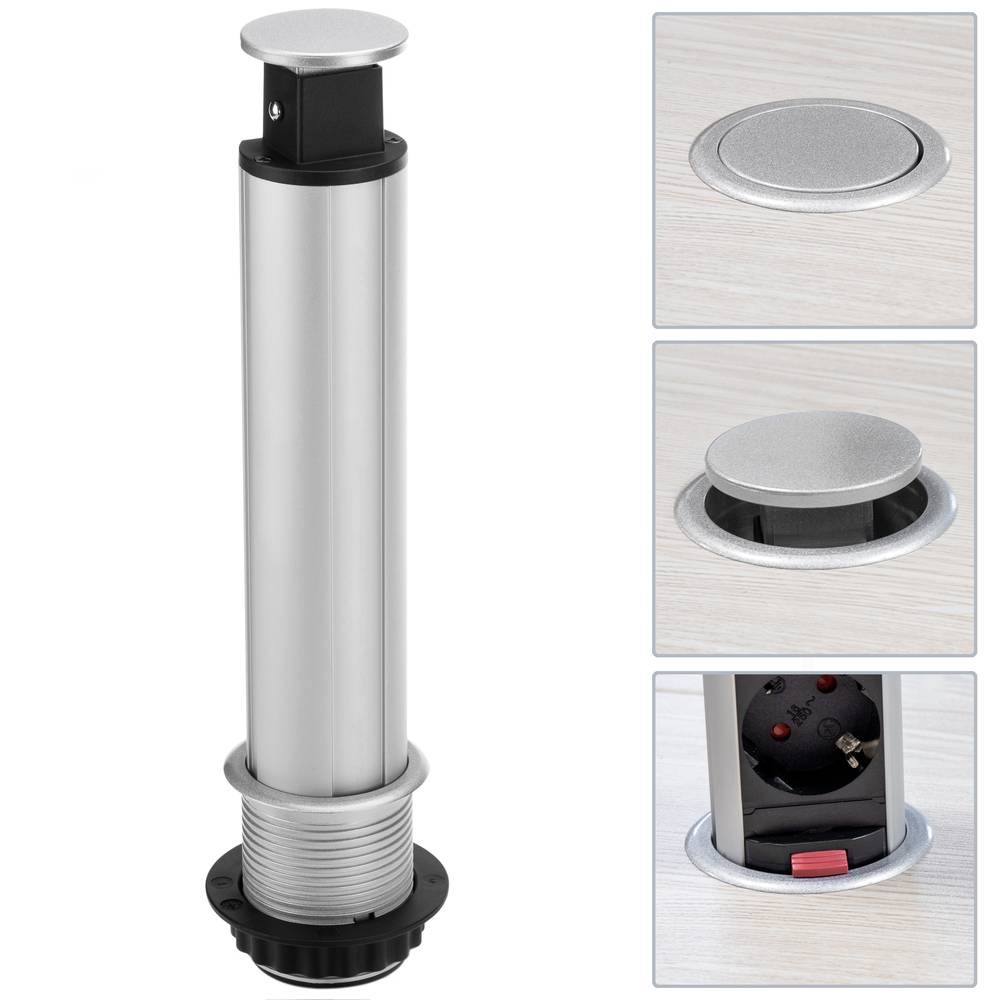 Multiprise tour rétractable avec 4 prises schuko 16 A 250 V