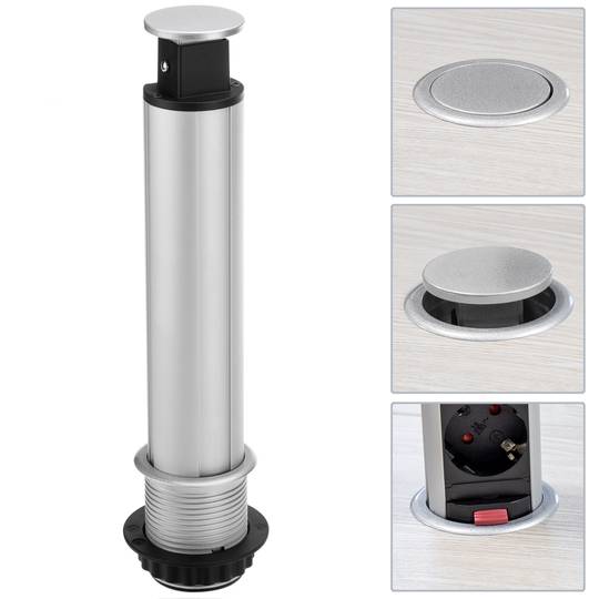 Retractable tower power strip with 4 sockets schuko 16 A 250 V