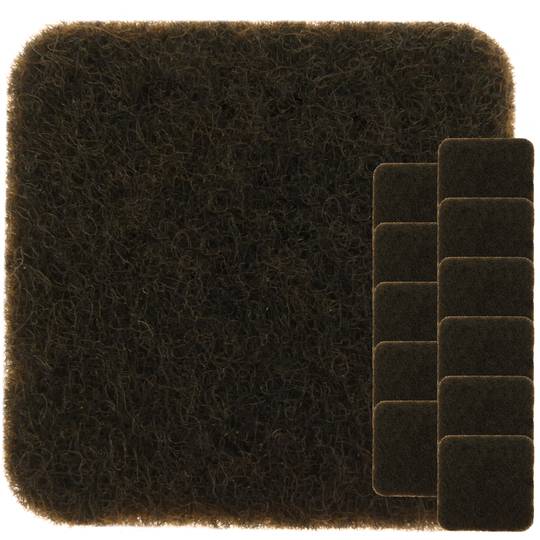 Feltre adhesiu per a mobles quadrat 22x22 mm Marró 12 unitats