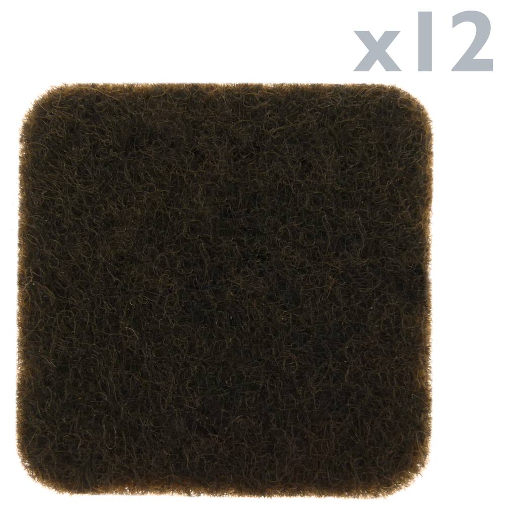 Feltre adhesiu per a mobles quadrat 22x22 mm Marró 12 unitats