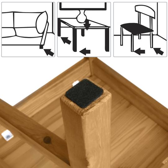 Feltre adhesiu per a mobles quadrat 22x22 mm Marró 12 unitats