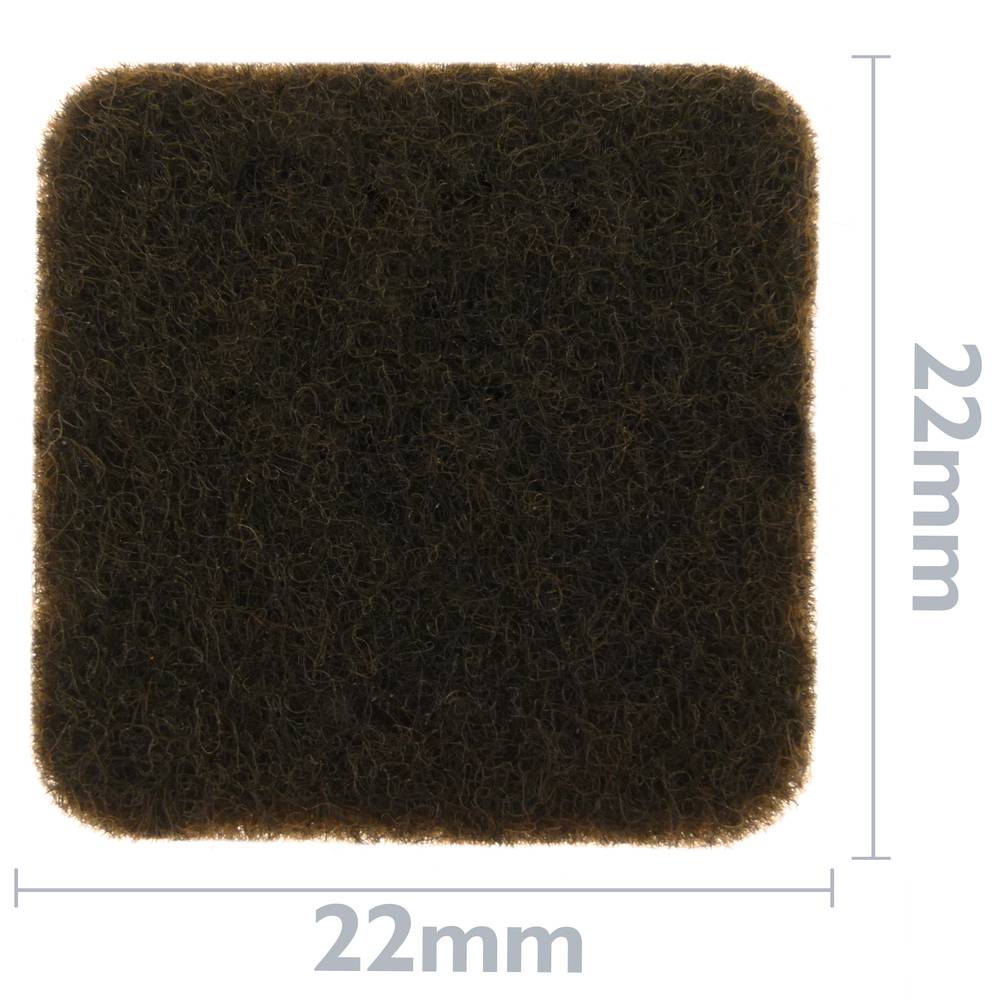Feltre adhesiu per a mobles quadrat 22x22 mm Marró 12 unitats