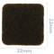 Feltre adhesiu per a mobles quadrat 22x22 mm Marró 12 unitats