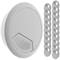 Lote de 20 pasacables redondo para encastrar en mesa de color gris y diámetro 53 mm