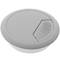Lote de 20 pasacables redondo para encastrar en mesa de color gris y diámetro 53 mm